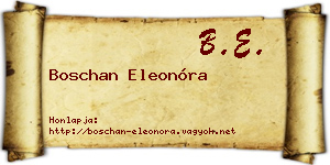 Boschan Eleonóra névjegykártya